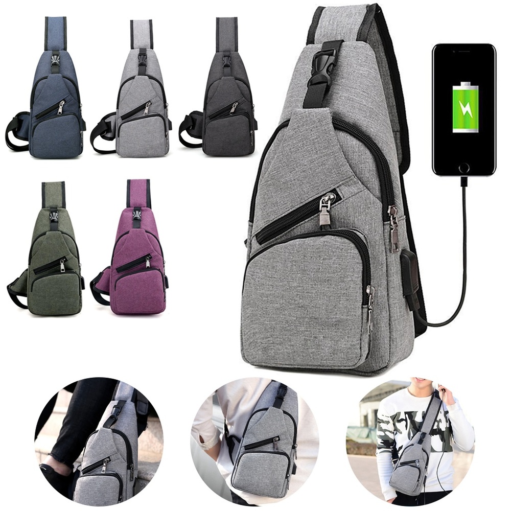 Canvas Sling Backpack Shoulder Crossbody Chest Bag